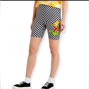 BRAND NEW The Simpsons Black and White Checkered High Waist Shorts 🩳 Size Small